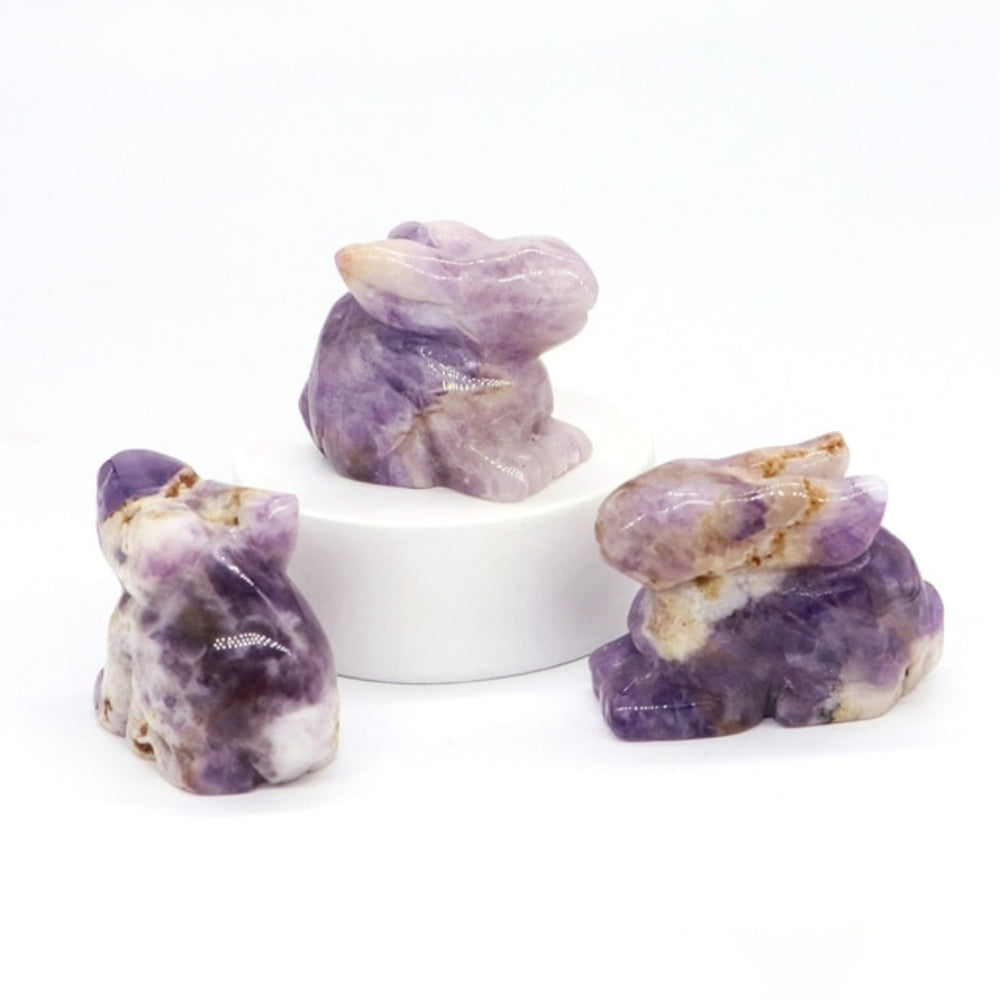 Sweet Rabbit Statue Natural Crystal Stone