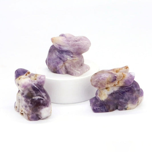 Sweet Rabbit Statue Natural Crystal Stone