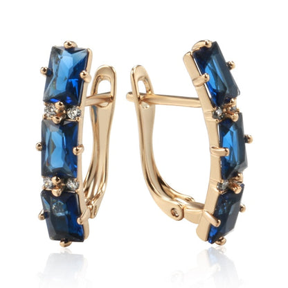 Vintage Sapphire 14K Rose Gold Earrings