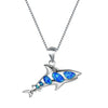 Spirit Shark Opal Silver Necklace