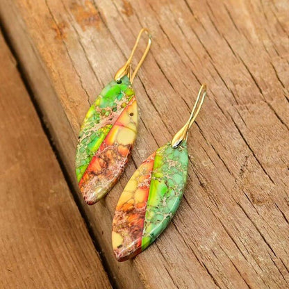 Nile Green Leaf Emperor Earrings