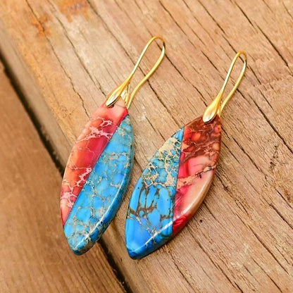 Elegant Red Leaf Emperor Earrings