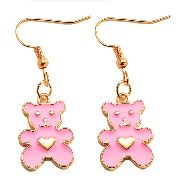 Cute Bear Charm Dangle Earrings
