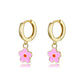 Flower 925 Sterling Silver Hoop Earrings