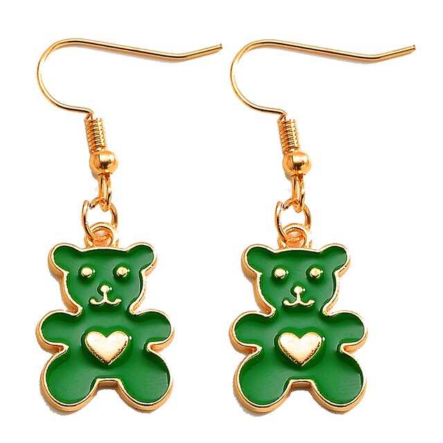 Cute Bear Charm Dangle Earrings