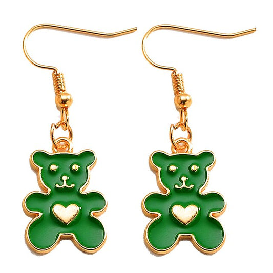 Cute Bear Charm Dangle Earrings