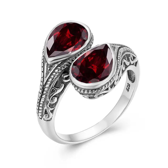 Pure Love Garnet 925 Sterling Silver Ring