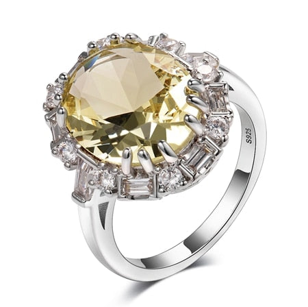 Luxury Citrine Sterling Silver Ring