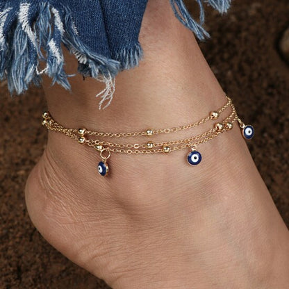 Vintage Fußkette mit bösen Augen