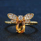 Spiritual Bee Citrine Gold Plated Ring