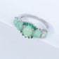 Green Opal Garnet Silver Ring