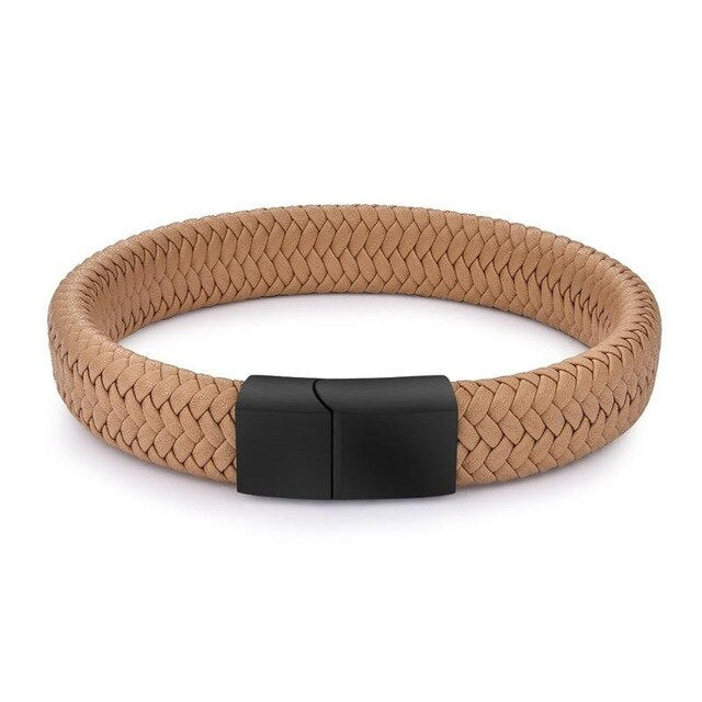 Geflochtenes Armband aus echtem Leder