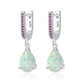 Green Opal Silver Earrings