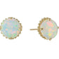 Shining White Opal Gold Plated Earrings