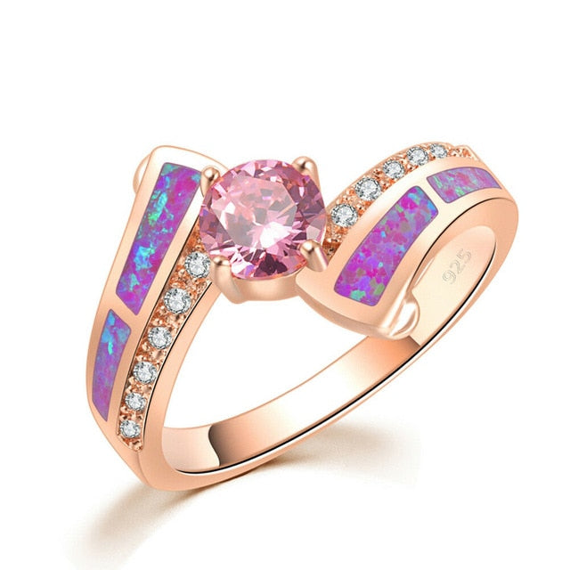 Pink Topaz Zirconia Ring