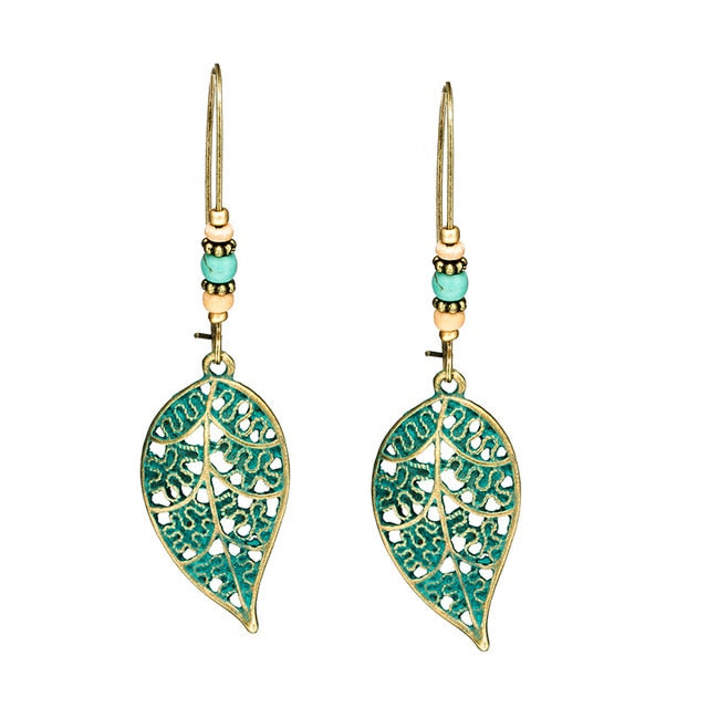 Turquoise Leaf Earrings
