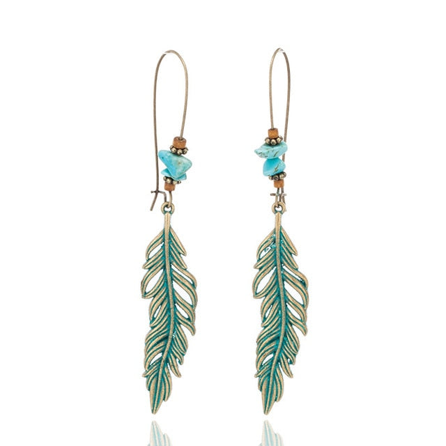 Turquoise Leaf Earrings