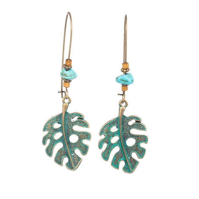 Turquoise Leaf Earrings