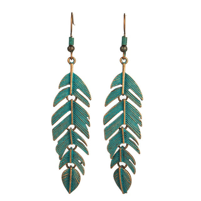 Turquoise Leaf Earrings